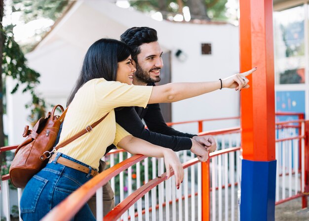 Couple in a theme park