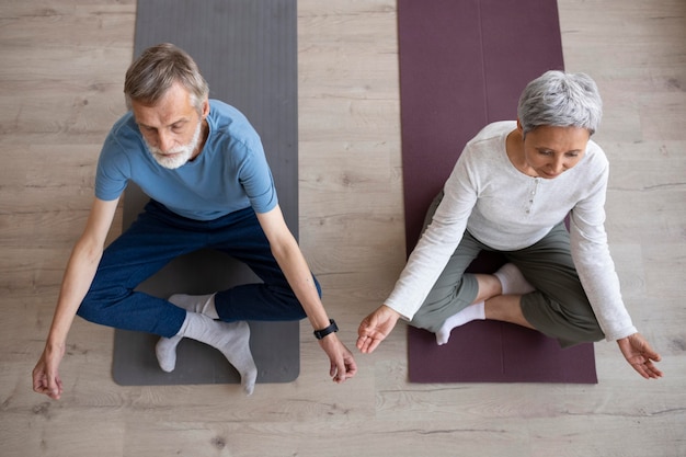 Couple training together at home