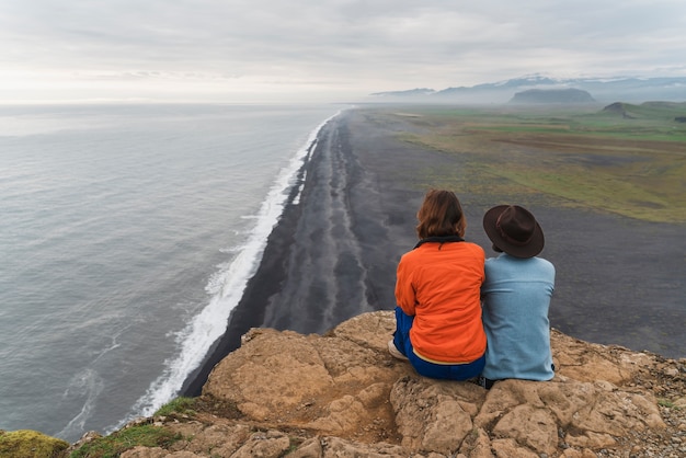 Couple traveling together in country side