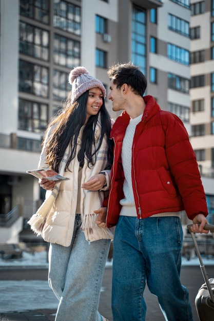 Couple traveling with vaccination passports