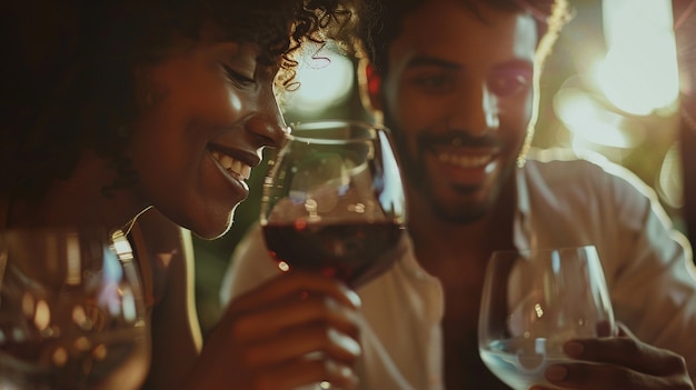 Free photo couple walking through a vineyard