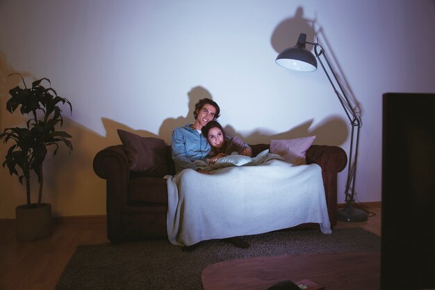 Couple watching a movie together