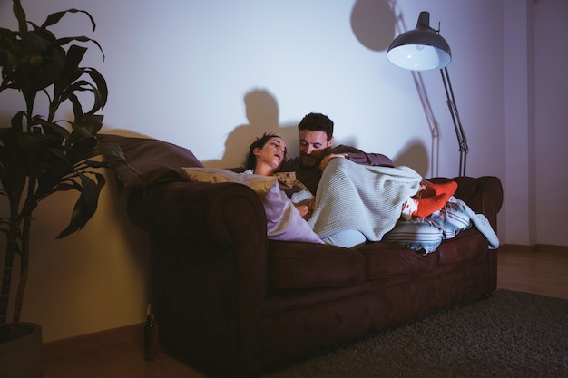 Couple watching tv