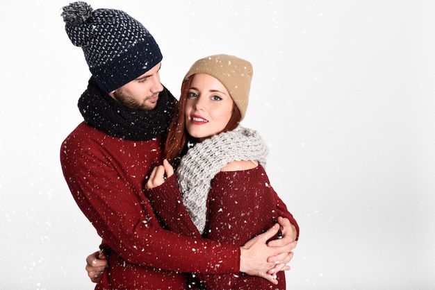 Free photo couple on white background