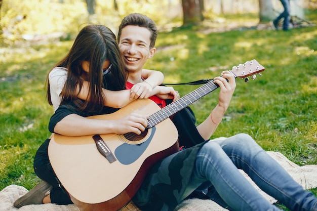 Couple with a guitar