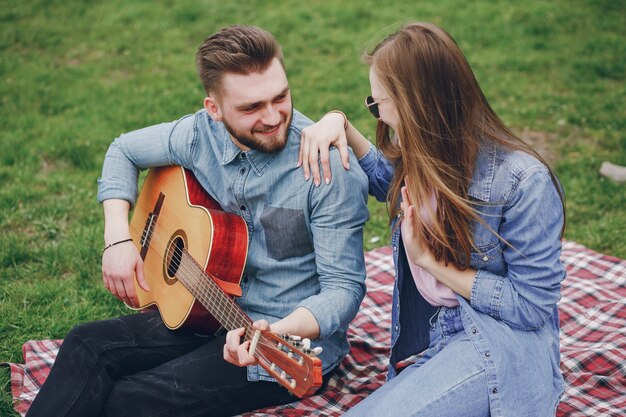 couple with guitar