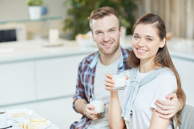 Couple with milk