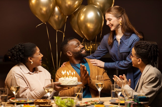 Couples celebrating birthday