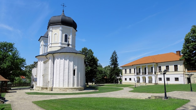 Free photo courtyard of the monastery in a park