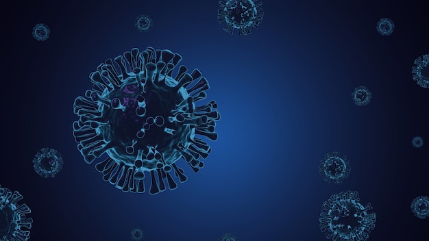 Free photo covid-19, coronavirus, 3d virus render on background.