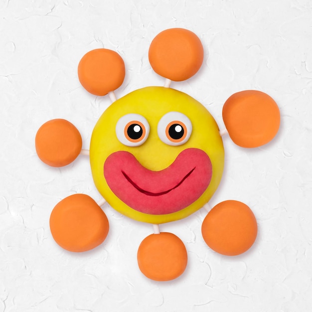 Free photo covid-19 virus clay character cute handmade creative art for kids