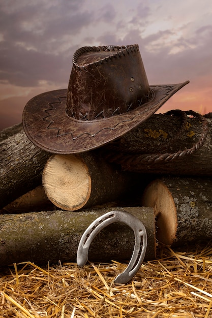 Cowboy background with hat