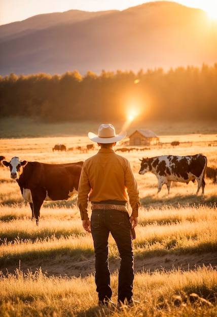 Cowboy in photorealistic environment