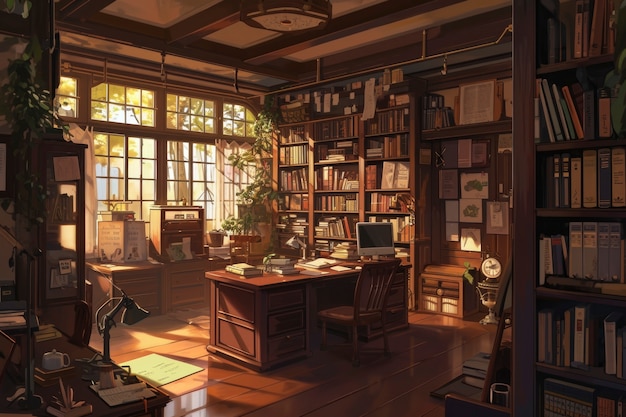 Free photo cozy home interior in anime style