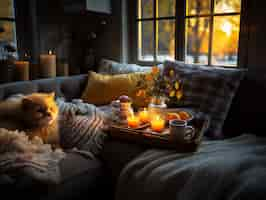 Free photo cozy and lively home interior design