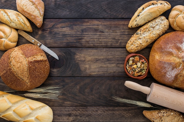 Cozy set with bakery and dried fruits 