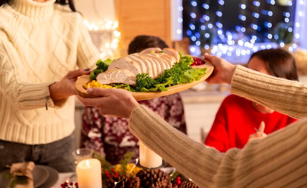 Cozy winter scenes with family