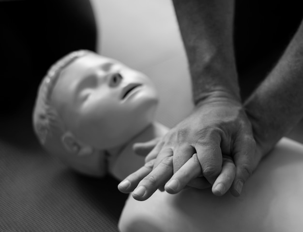 Free photo cpr first aid training concept