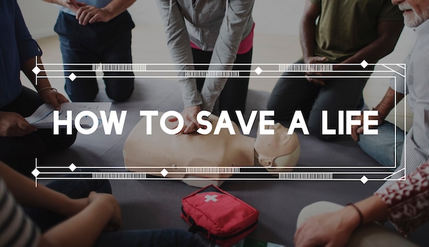 Free Photo cpr training demonstration class emergency life  rescue