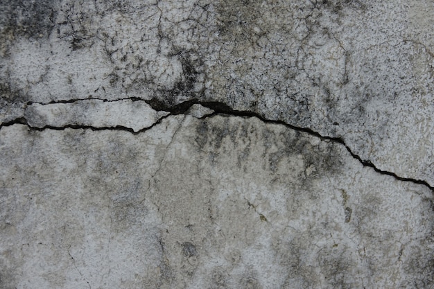 Cracked concrete wall