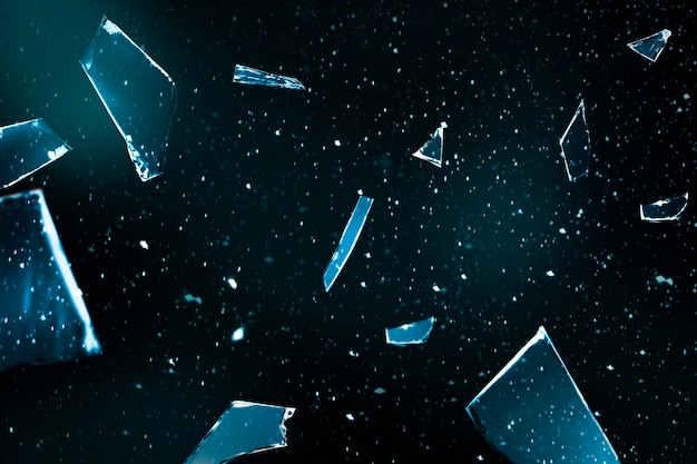 Free Photo cracked glass in space background with design space