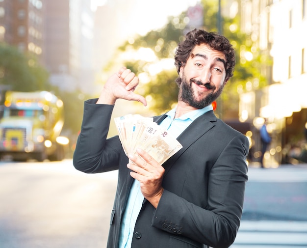 Free photo crazy businessman happy expression