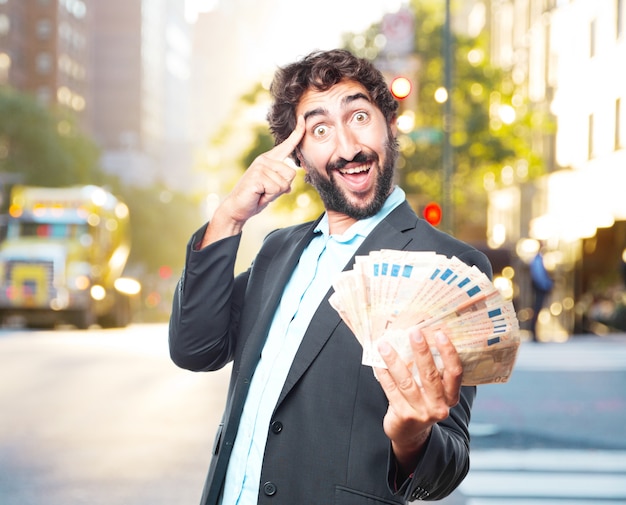 Free photo crazy businessman happy expression