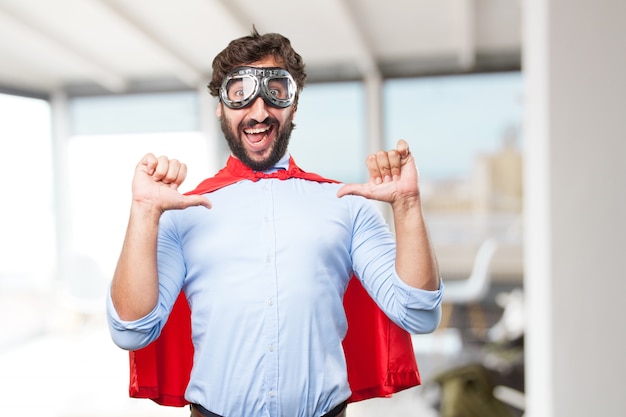 Free photo crazy businessman hero happy expression