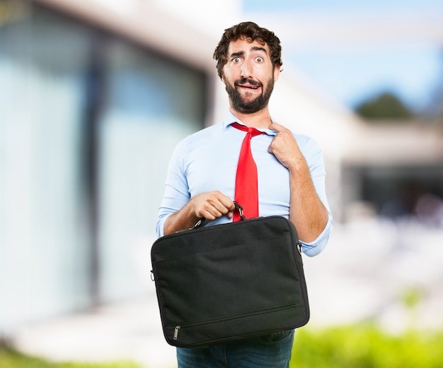 Free photo crazy businessman worried expression