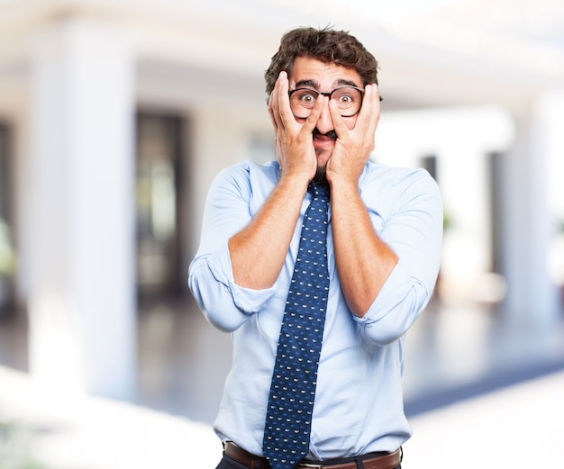 Free photo crazy businessman worried expression