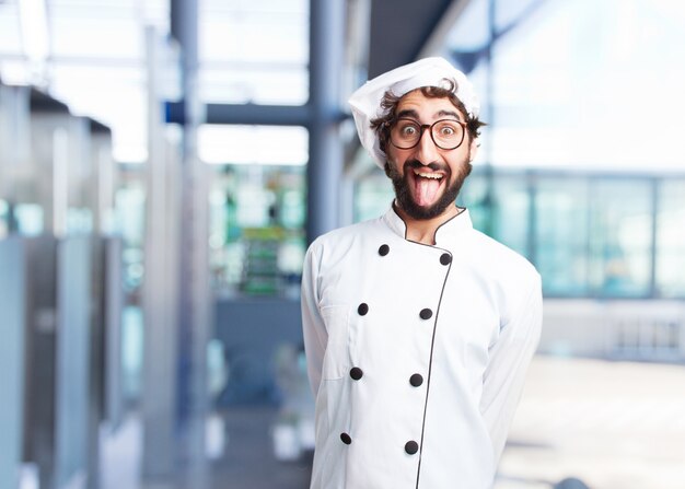 crazy chef happy expression