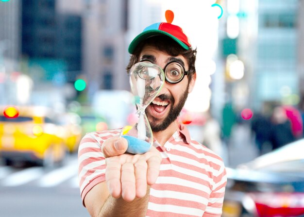 crazy young man surprised expression