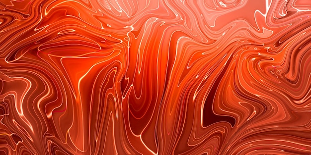 Free photo creative abstract mixed red color painting with marble liquid effect panorama