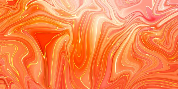 Creative abstract mixed red color painting with marble liquid effect panorama