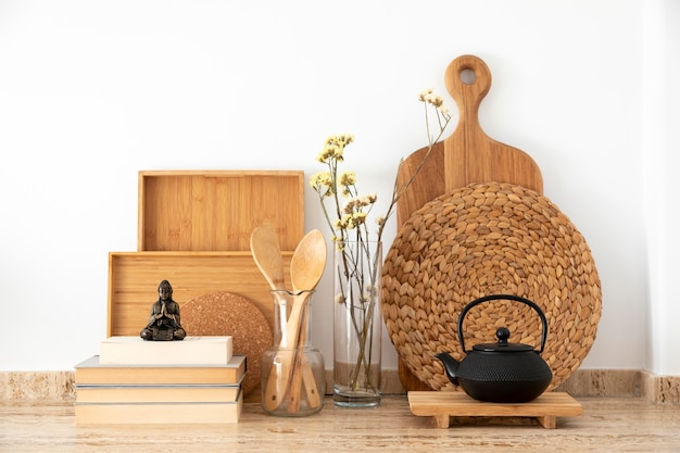 Free photo creative fengshui practice kitchen arrangement