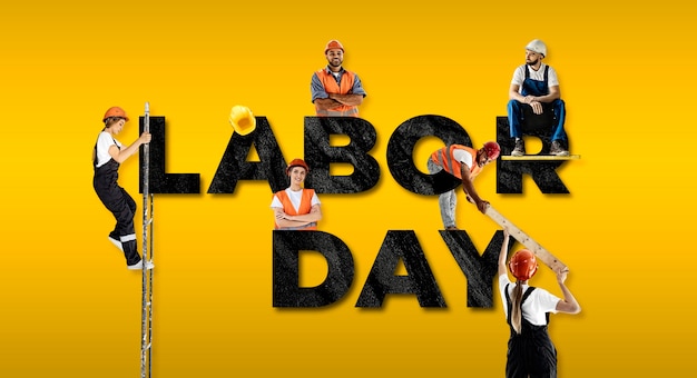 Free photo creative labor day banner composition