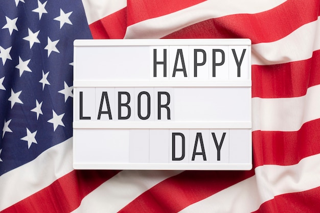 Creative labor day banner composition