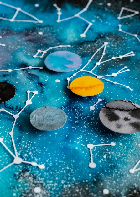 Free Photo creative paper planets composition