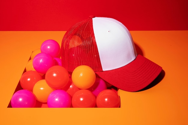 Free Photo creative trucker hat still life