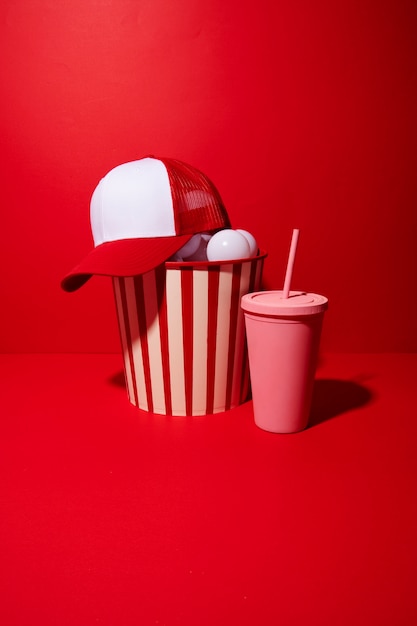 Creative trucker hat still life