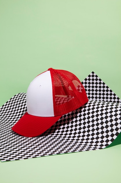 Free photo creative trucker hat still life