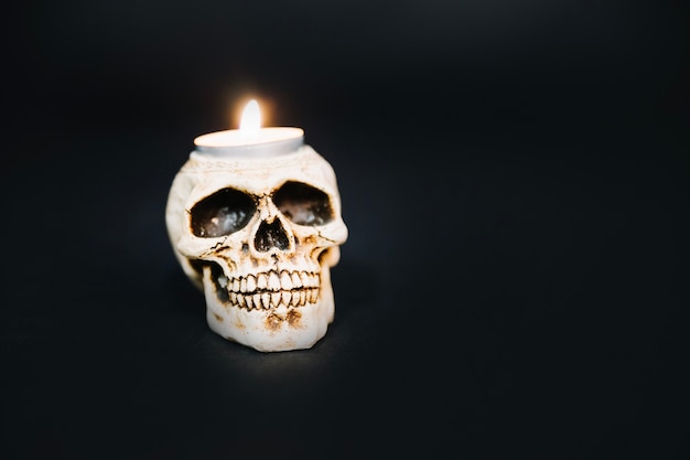 Free Photo creepy skull candlestick