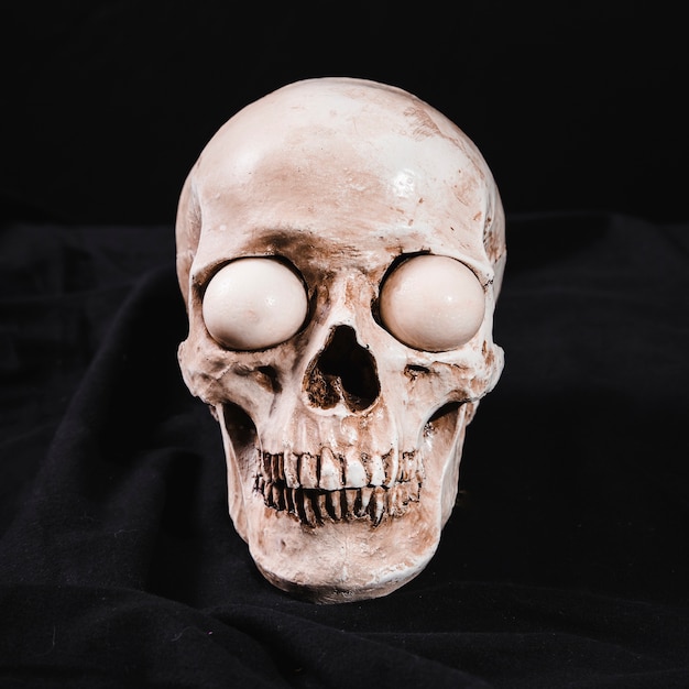 Free photo creepy skull with white eyeballs