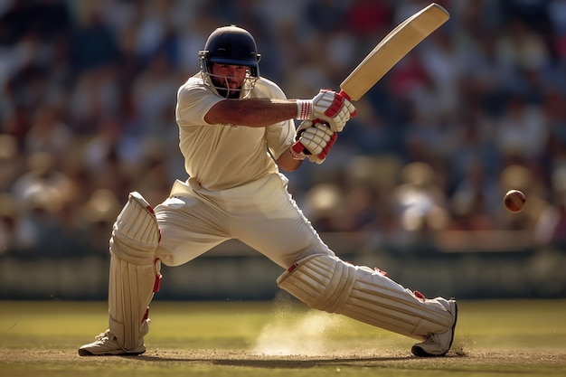 Cricket match with player