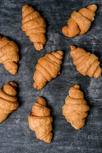 Free photo croissants on grey table