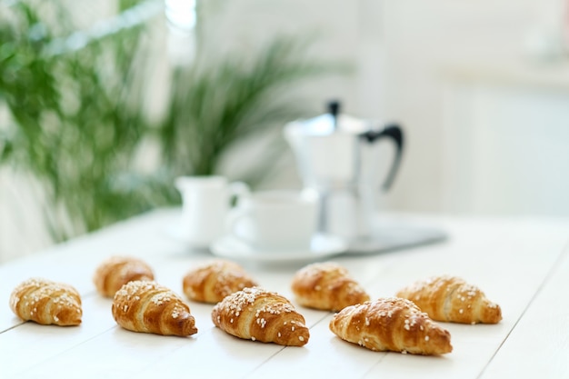 Free photo croissants on a table