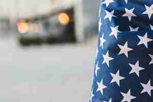 Free photo crop american flag with wrapped person