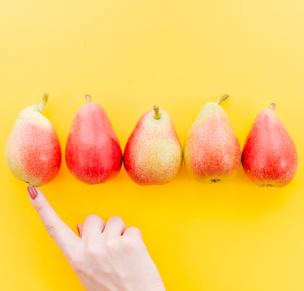 Free photo crop female hand counting fruits