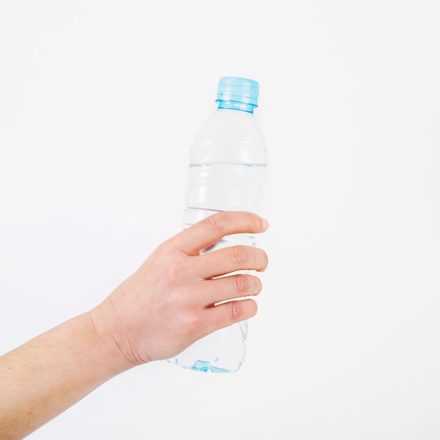 Free photo crop hand with water bottle