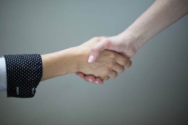 Free photo crop women shaking hands